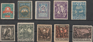 Грузия, 1922, Национальные символы, 10 марок * -скан неоригинальный